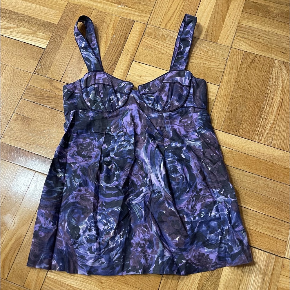 Rebecca Taylor Purple Bustier Style Top